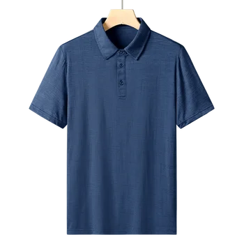 Маркови висококачествени летни ризи с къси ръкави, ново записване, бизнес и ежедневни риза поло с къс ръкав, мъжки дрехи, младежки тениска с яка 5XL