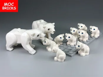 MOC Bricks животни Леден океан от бяла мечка Строителни Блокове Събрани Играчки За Деца Забавни подаръци