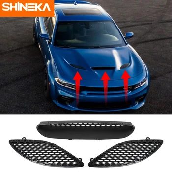 SHINEKA ABS Черна кола предния капак на двигателя, отдушник на изхода, декоративна украса на капачки, аксесоари за Dodge Charger SRT 2015-2021