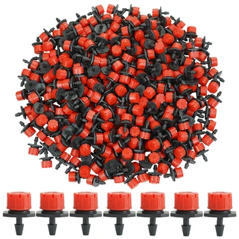 50 бр. пипети Little Red Hat с осем дупки, червен краен с регулируем поток, 8 дупки, микропрыскиватель за градинарство, дюза за капково напояване