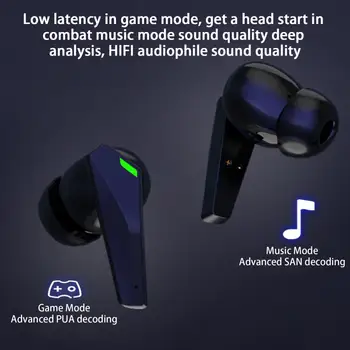 Ергономични безжични слушалки, съвместими с Bluetooth, 5.3, смарт-чип, безжични слушалки, без закъснения, домашни принадлежности