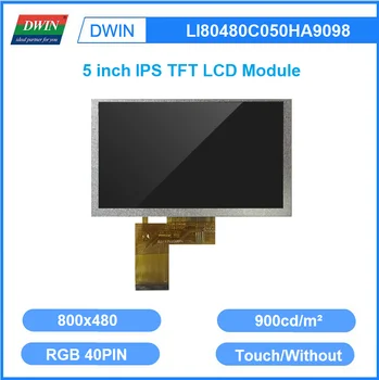 DWIN 5,0 инча 900 Ярък 800*480 24bit RGB Пълен зрителен Ъгъл IPS TFT LCD Сензорен екран LI80480C050HA9098