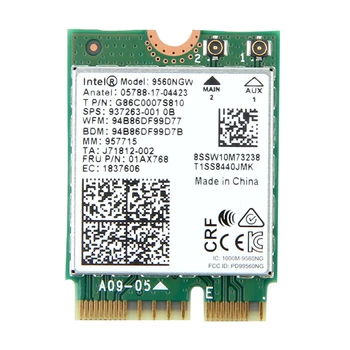 Двухдиапазонная безжична карта Intel 9560 2,4 g/5 Ghz Bluetooth 5,0 802.11 ac m.2 cnvi Intel 9560ngw Wi-Fi карта