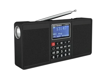 EONKO Многофункционална Стерео Цифрово DAB радио L-528DAB с Bluetooth TF USB FM/DAB/DAB + Фенерче Часовници Слушалки Акумулаторни