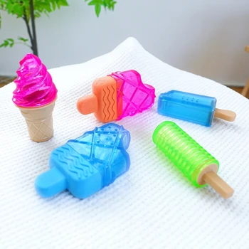 Замораживаемая играчка-пищалка за кучета TPR, играчка във формата на дъвченето плодов сладолед с пищалкой, Пищащая играчка-близалка, Различни сладолед