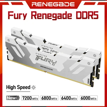 Бяла DDR5 Памет Kingston Fury Ренегат 6000 6400 6800 7200 Mhz 16 GB 32 GB дънна Платка Настолна AMD X670 B650 Оперативна Памет 288Pin CL32 Нова