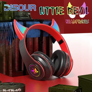 Devil Безжични слушалки с микрофон за Деца, скъпа стереофоническая основната част музика, FM Bluetooth слушалка, подкрепа за геймъри, TF карта, подарък за Момичета и момчета