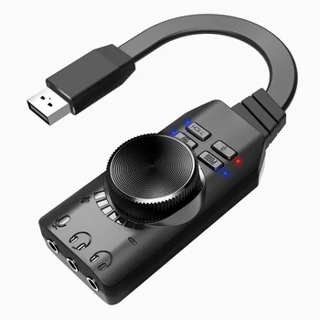 На 7.1-канална външна USB звукова карта за компютърна игри за игри PUBG Външна аудиокарта 3,5 мм USB адаптер щепсела и да играе PC, лаптоп