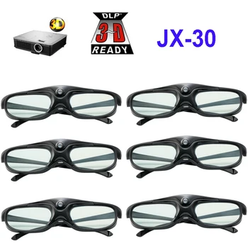 6 бр. Акумулаторни 3D очила с активен затвор 96-144 Hz за проектори Optama/Acer/BenQ/ViewSonic/Sharp/Dell DLP Link DLP 3D Ready