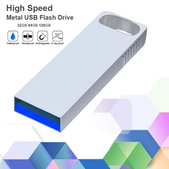 USB Флаш памет 32 GB Метална Писалка-Устройство за съхранение 64 GB Пръчка 128 Gb Водоустойчив USB устройство 2.0 Memory Stick стик usb