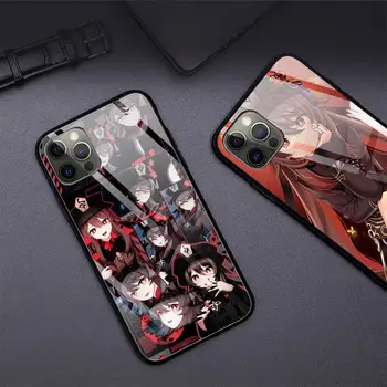 Калъф за Телефон Hu Tao Genshin Въздействието От Закалено Стъкло За iPhone 12 Pro Max Mini 11 Pro XR XS MAX 8 X 7 6S 6 Plus SE 2020 case