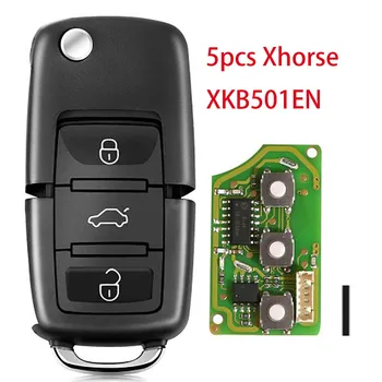 5 бр./лот, най-Новият Xhorse XKB501EN за VW B5, Тип 3 Бутона, Кабелна Гъвкав Проводник, Дистанционно Ключ X001-01-инструмент VVDI Key