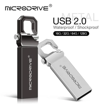 Метален USB флаш памет 32 GB 64 GB 128 GB Високоскоростен USB 2.0 Стик Водоустойчив флаш памет USB-устройство Безплатен подарък