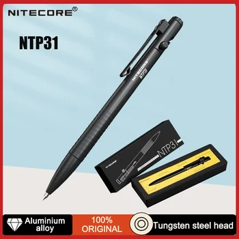 Тактическа химикалка NITECORE NTP31 с двупосочно действие на болт, дръжка за самозащита, алуминиева сплав с глава от вольфрамовой стомана, прозорец лифт