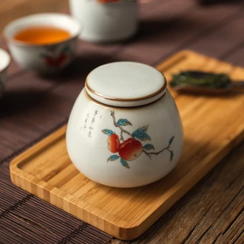 Чаени подложки за печене в китайски стил Bg с капак, керамични мини-будка, малко гърне за съхранение на чай, аксесоари за чай, кухненски банка за подправки