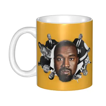 Забавни чаши за кафе Kanye West Meme, направени по поръчка рапър Музикален продуцент, керамична чаша за чай с мляко, чаши за Работа на открито, чаши за къмпинг