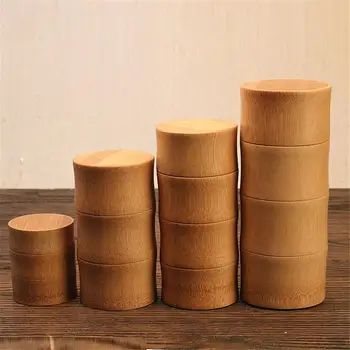 Кутия за чай, ръчно изработени, бамбук кутия за съхранение, капак печат чаена кутийки, кухненски буркани за съхранение, аксесоари, кутия за Подправки, Органайзер