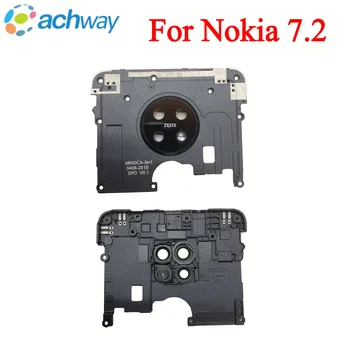 Тестван Нов Стъклен обектив на задната камера За Nokia 7.2, със Стъклен Капак камера + Взаимозаменяеми притежателя Рамка, Обектив TA-1193 TA-1178 TA-1196