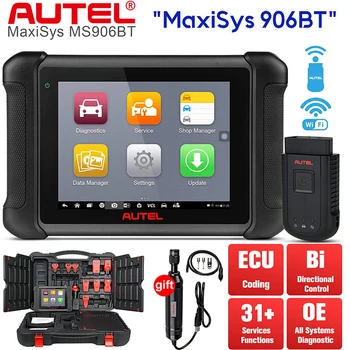 Autel MaxiSys MS906BT Автоматичен Инструмент за Диагностика Bluetooth Advanced Automotive ECU Coding OBD2 Скенер PK MaxiCOM MK906BT MS908S MS906