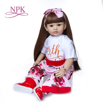NPK 60 см Реалистична кукла за най-малките момичета, Мека силиконова кърпа за тяло, Реалистична кукла Bebe, Възстановената Boneca, Возрожденный дете