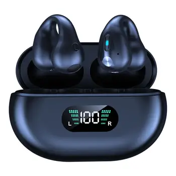 Безжични слушалки Q80 TWS, съвместими с Bluetooth Слушалки с костна Проводимост 5.3, Клипса за Обеци, Водоустойчиви Спортни Слушалки С Микрофон