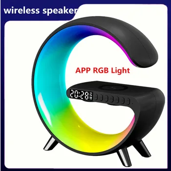Портативна безжична колонка с приложение RGB Light 3D Surround Speakers Музикален субуфер 15 W, безжична зарядно за Iphone 14 13 12
