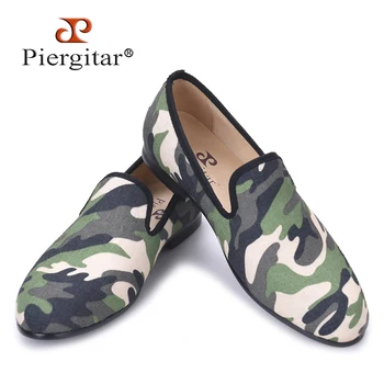 Класически британски дизайн Piergitar-традиционните лоферы и камуфляжный разпечатки във военната стил, с кожена стелькой, мъжки парусиновая ежедневни обувки