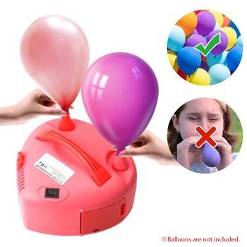 Портативен въздушен помпа с двоен накрайник Електрическа помпа за напомпване на балони 600 W за украса на коледното парти по случай рождения Ден на червено