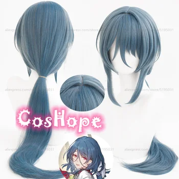 Honkai Star Rail Natasha Cosplay перука 85 см дълга права перука сиво-синя перука Cosplay аниме Cosplay перука огнеупорни синтетични перука