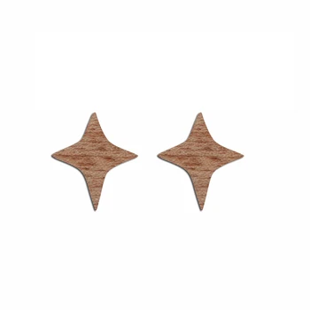 6 бр. Незаконченная празна дървена обица във формата на Полярната звезда, Окачване-карамфили за Жени, Производство на женските бижута, занаяти