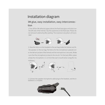 BT5.0 Мотоциклетът слушалки за свързване на вътрешната комуникация, каска за езда, слушалки с функция за намаляване на шума DSP + CVC BT5.0 Мотоциклетът слушалки за свързване на вътрешната комуникация, каска за езда, слушалки с функция за намаляване на шума DSP + CVC 1