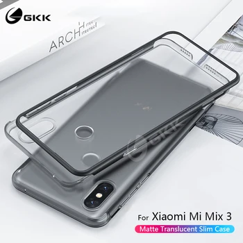 Подвижен калъф GKK за Xiaomi Mi Mix 3, чанта 2 в 1, Антидетонационный Прозрачен Матиран на допир Тънък Твърд калъф за Xiaomi mi mix3, носене на Корпуса