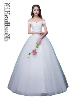 2023 Нови сватбени рокли с дантела и с отворени рамене Плюс Размера на Рокли По Поръчка Евтини Едро Robe De Mariée