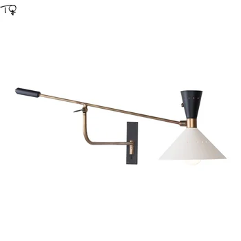 Скандинавски дизайн Модерна стенни лампа за дневна изковаване на изкуството Регулируема гъвкаво вътрешно осветление Декор Нощно шкафче спалня модел зала Кафенета