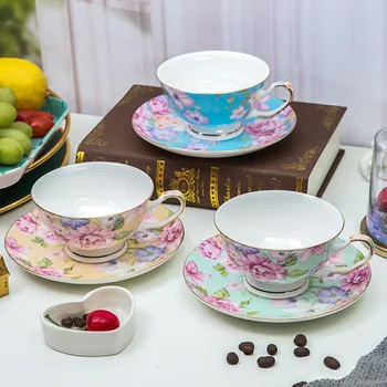 Чашата за кафе от британския костен порцелан, Керамика чаша за чай, Чаша за ароматизирани чай, кафе, определени в пасторальном стил, следобеден чай комплект за подарък