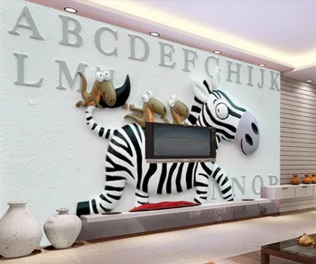 beibehang Потребителски тапети 3d фотообои щампована зебра, тапети за детска стая, декорация, живопис, фон, стена, 3D тапети
