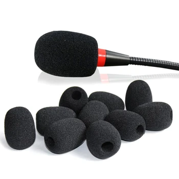 10 бр. черен протектор микрофон, работа на смени слушалки, полистирен седалките, предно стъкло, губчатые седалките, калъф за микрофон за среща